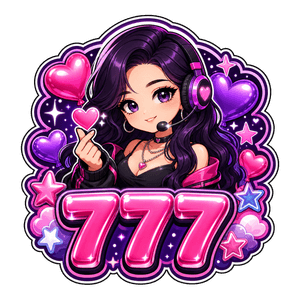 777 숫자와 캐릭터, 하트 풍선을 조합한 방송 시그니처 풍선 제작 예시